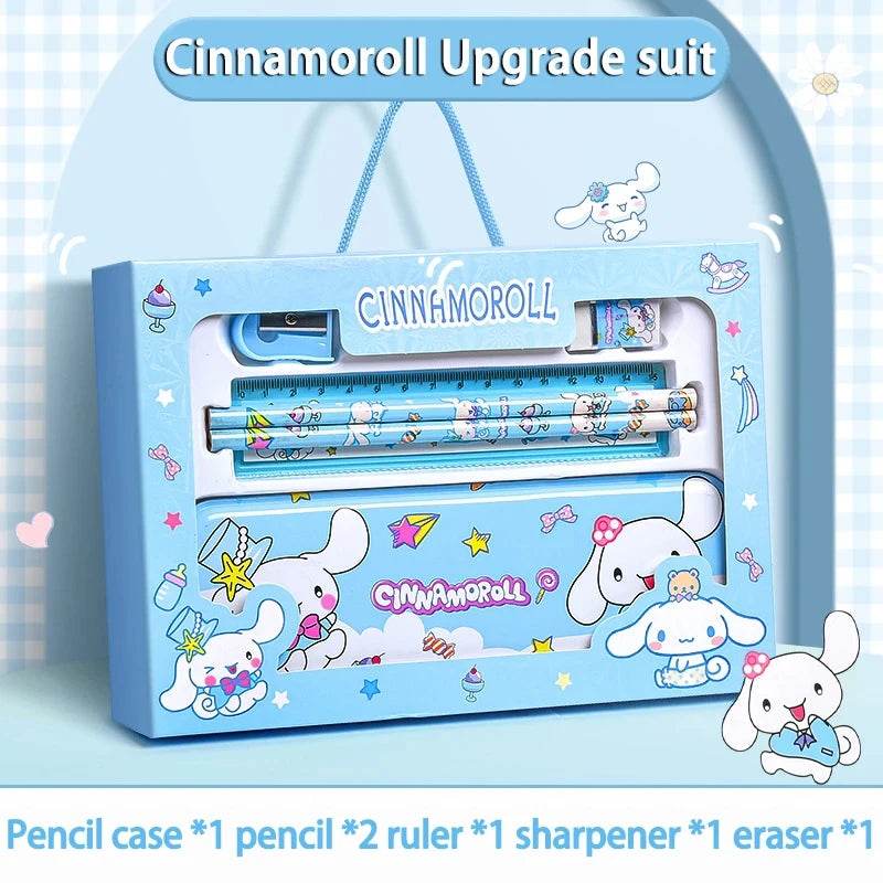 Sanrio Kuromi Melody Cinnamoroll Stationery Gift Box Girls Primary School 12-Piece School Supplies for Children Kawaii New Hot - AIAZ