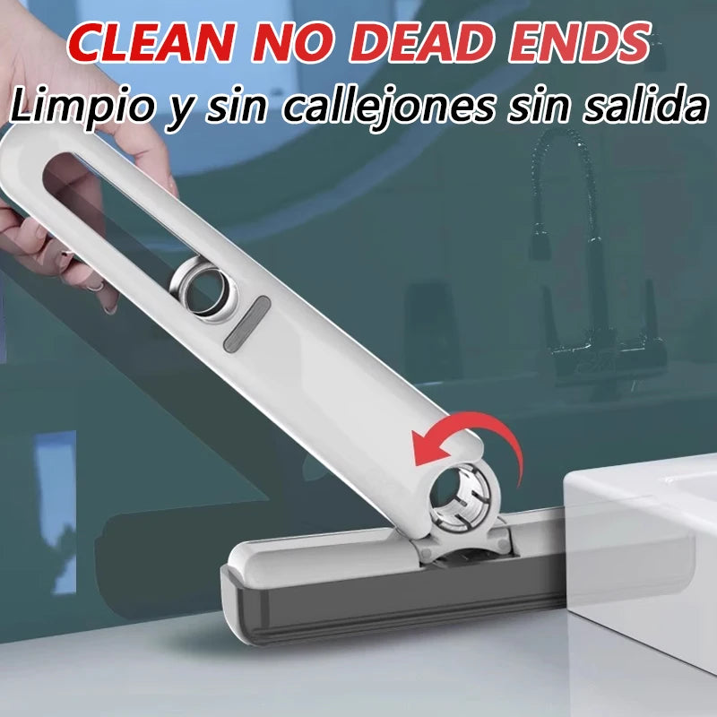Mini Self Squeeze Mop, Powerful Folding Household Clean Tools, No Hand Wash, Strong Absorbent Mop for Bathroom, Kitchen, Desktop