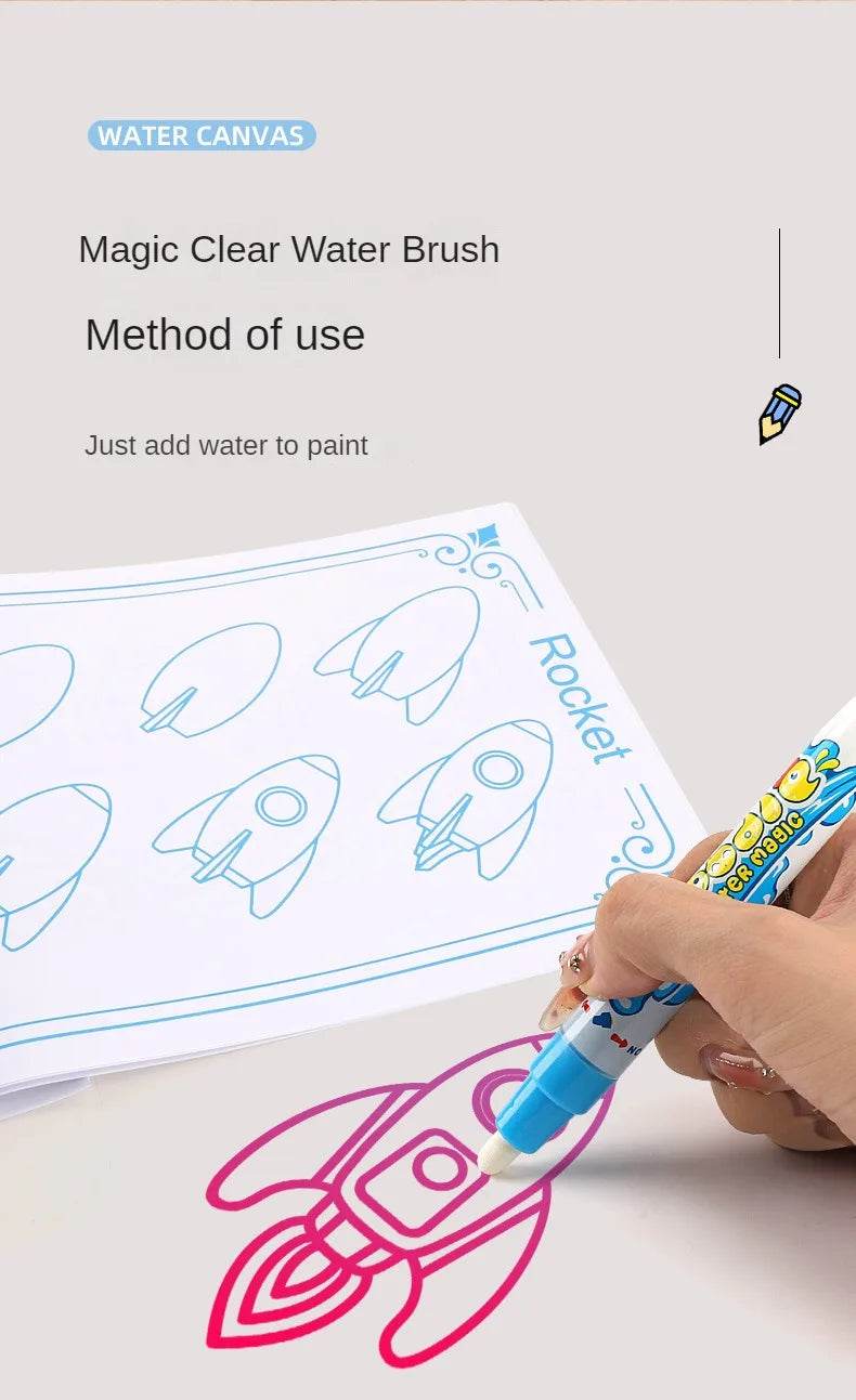 Magic Water Drawing Mat Reusable Doodle Painting Board with Pens Montessori Educational Toys for Kids Halloween Christmas Gift - AIAZ