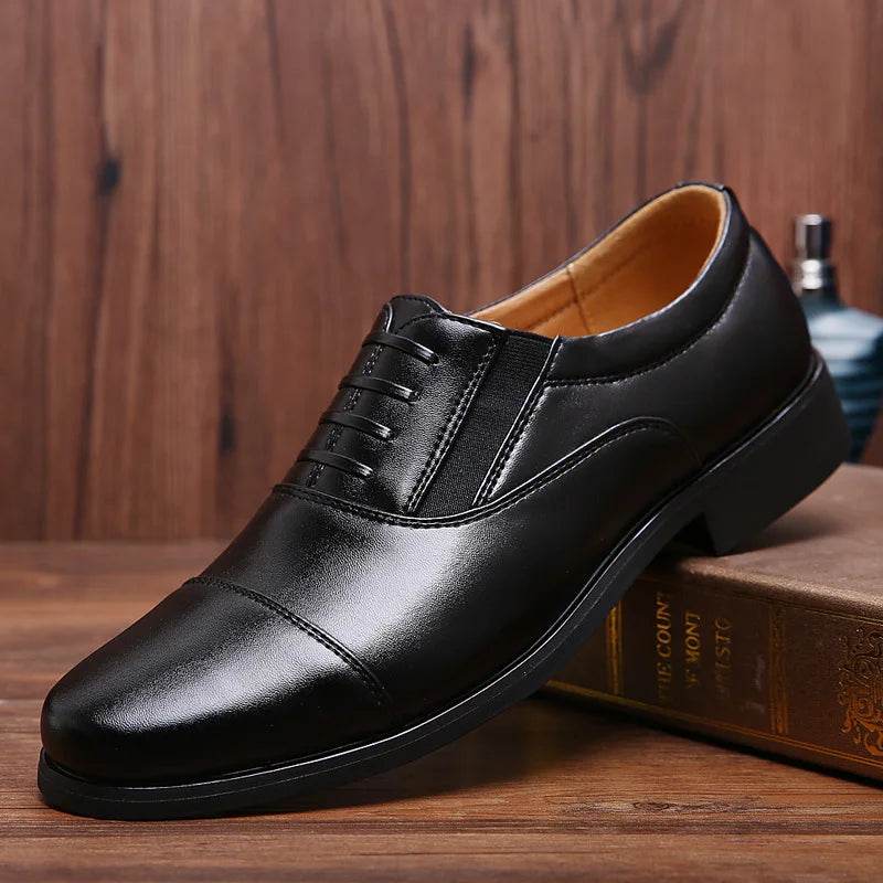 Men Dress Shoes Luxury Brand Business Leather Shoes for Mens Comfortable Pointed Social Shoe Male Sports Casual Footwear - AIAZ