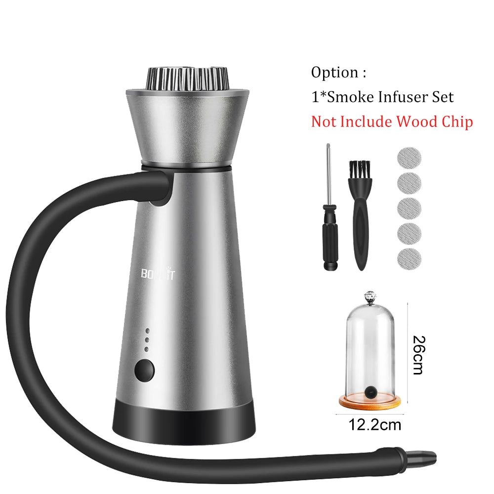 BORUIT SK301B Smoker Infuser Portable Molecular Cuisine Smoking Gun Added Flavor for Meat BBQ Cocktails Kitchen Cooking Tools