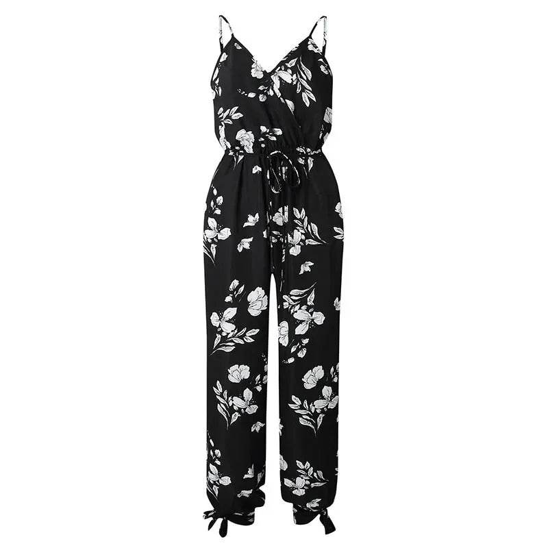 Female Jumpsuit For Women 2025 Summer Floral Print Womens Trousers Bohemian Rompers Jumpsuit Long Pants Overalls Female mujer - AIAZ