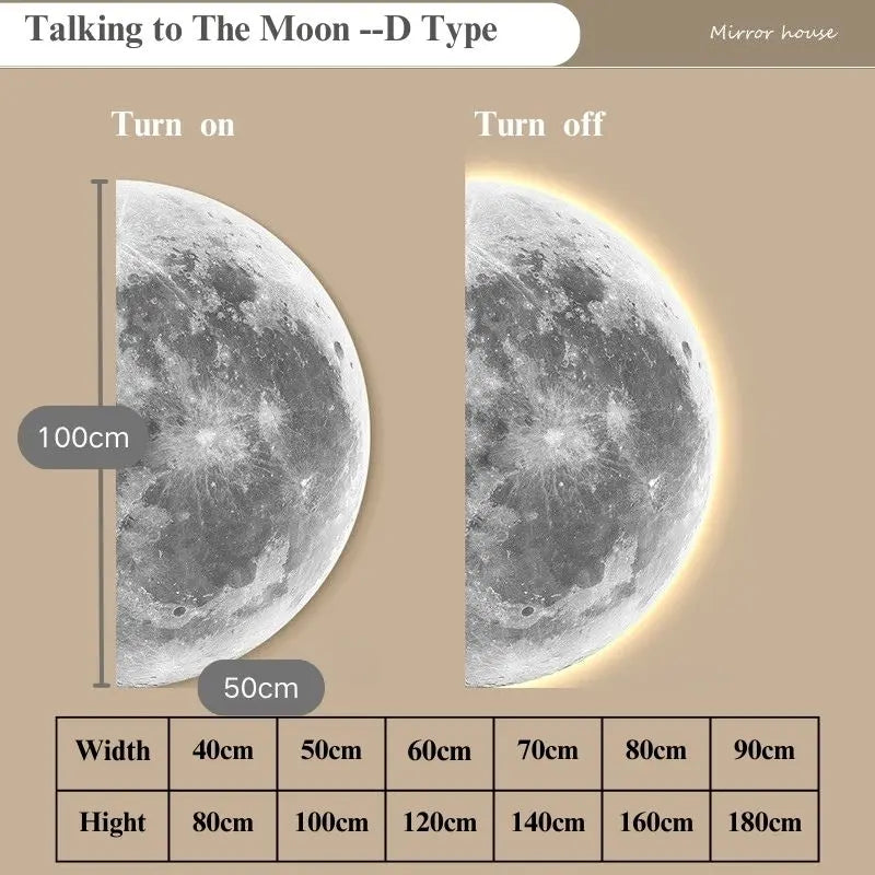 Remote Control Dimming Wall Painting Lamp Creative Minimalist Living Room Background Wall Decor LED Moon Painting Wall Lights