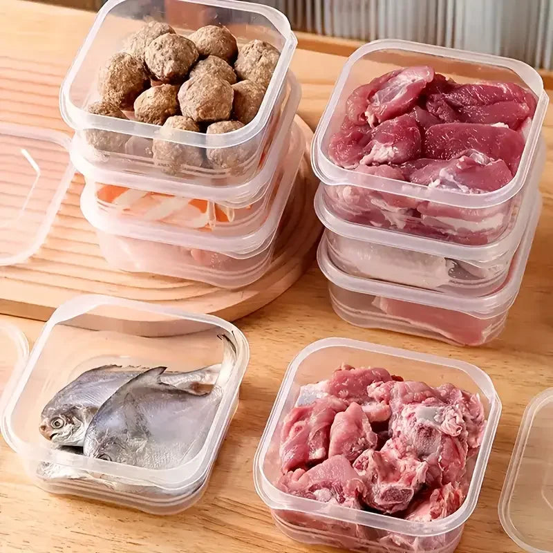 Stackable Food Storage Boxes with Lids - Microwave Safe Containers for Meat, Veggies, Fruits & Grains - Kitchen & Camping Use
