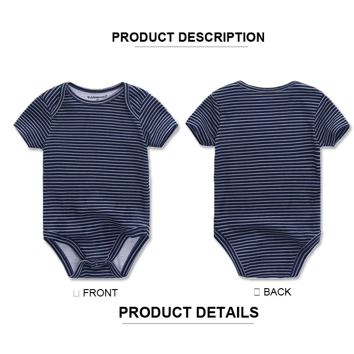 Kiddiezoom 5 Pcs/Lot Fashion Newborn Cartoon Short Sleeve Baby Boy Girl Bodysuits Soft 100%Cotton Infant Onesies