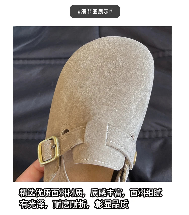 2024 New Girl Boy One Step Flat Bottom Baotou Half Slippers Children Summer Outwear Round Head Half Slippers Lazy Shoes