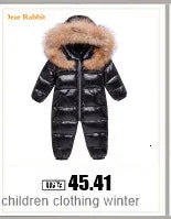 -30 degree Winter Ski Suit Plus Velvet Baby Jumpsuit Boy Overalls Warm Kids toddler girl Clothes Children Clothing coat overcoat