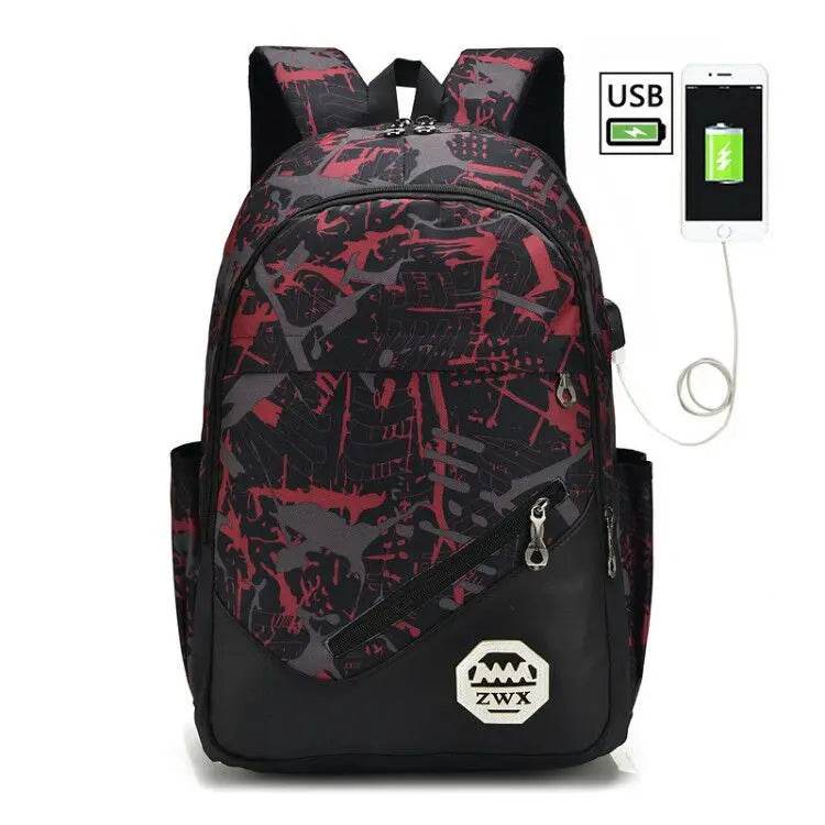 Waterproof travel laptop backpack children School Bags teenager Boys girls camouflage school Backpack set high School backpack - AIAZ
