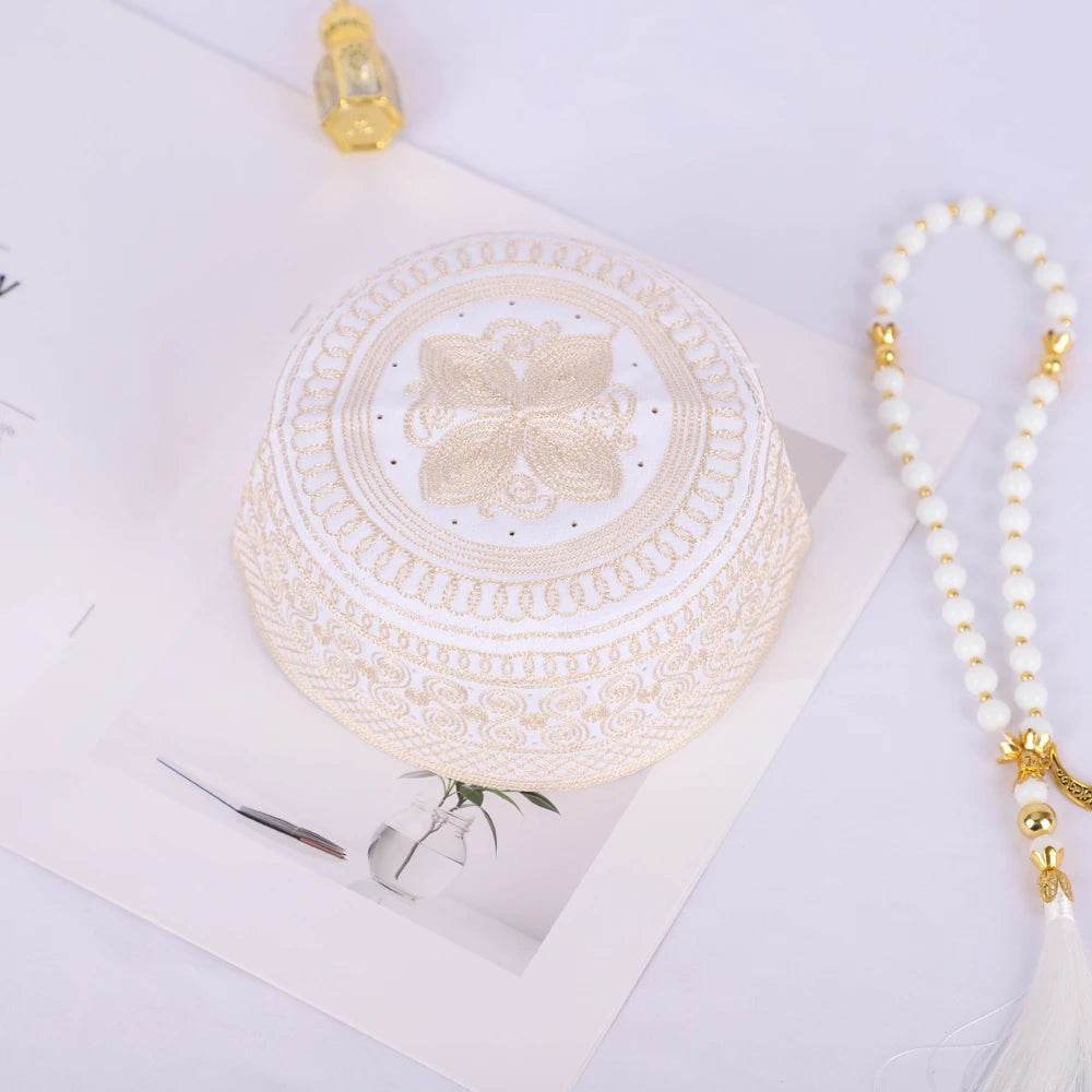 Fashion Muslim Men Yarmulke Designer Muslim Hat for Men High Quality Multi-Color Islam Hair Cover Yarmulke Business Part RIMAIRE - AIAZ