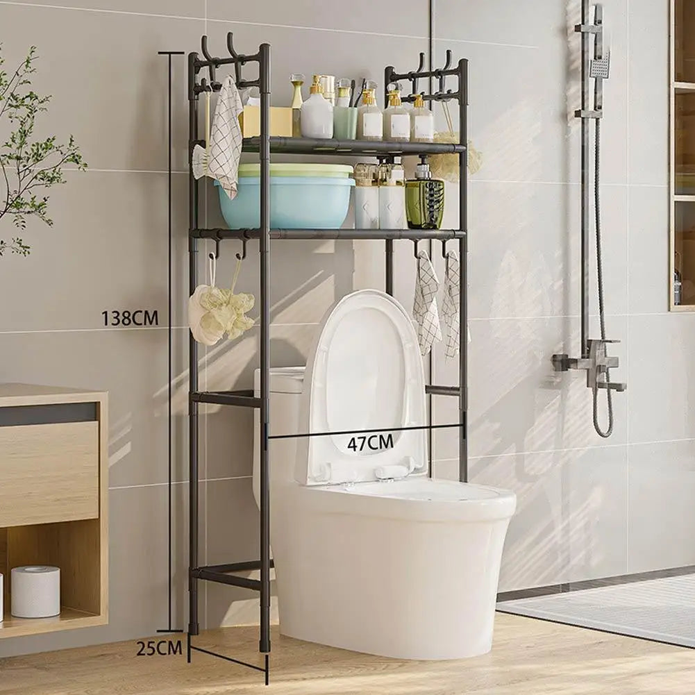 Over The Toilet Storage Space Saver Metal Bathroom Perforated Multi Rack Functional Bathroom Non Storage Shelves Y3E8