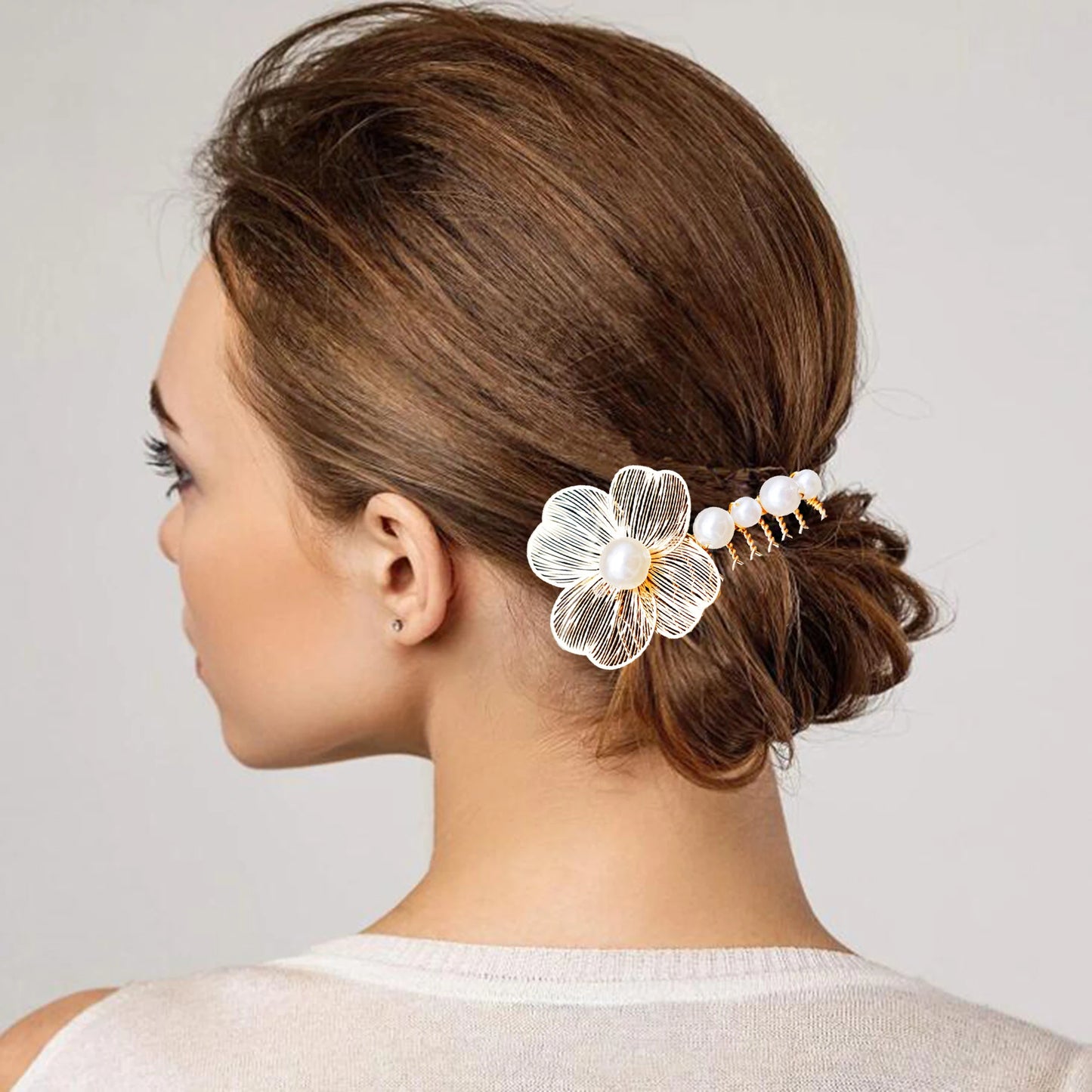 2PCS Bridal Headdress Handmade Flower Pearl Hair Comb Pins Wedding Styling Jewelry Fashion Insert Comb Hair Accessories Gifts