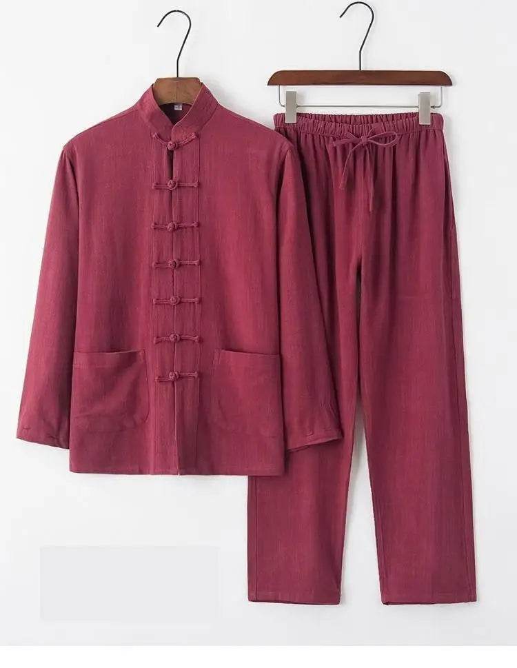 Hanfu Men Chinese Clothes for Men News Year Top Pant Hanfu Kung Fu Clothing Blouse Party Male Tang Suit Plus Size M-XXXXXL - AIAZ