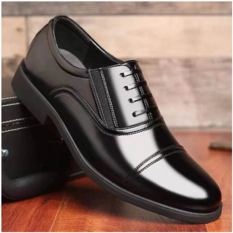 Business Men's leather Shoes Fashion new formal shoe Black round toe work shoes Versatile comfortable Male flats Zapatos Homme - AIAZ