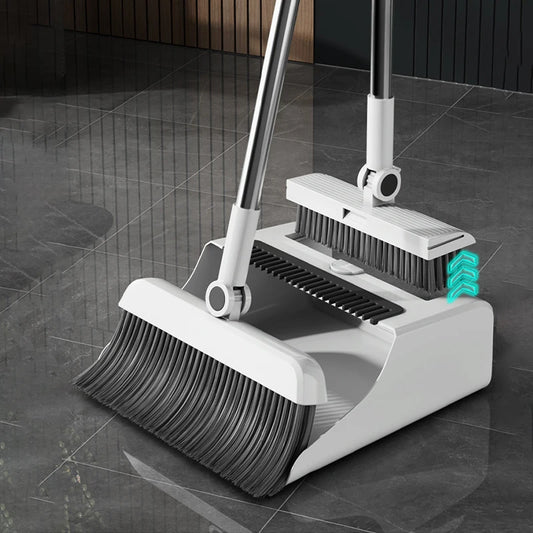 Foldable Household Broom And Dustpan Set Durable Sweeping Tools with Long Handle for Home Office School Dorm - Cleaning Set