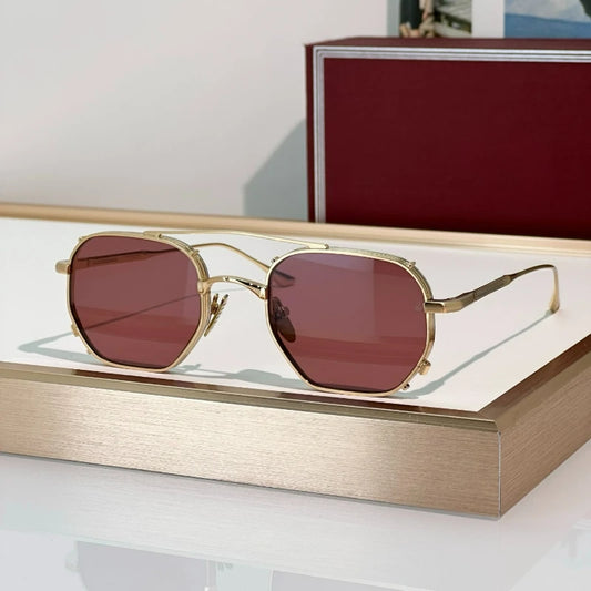 MARBOT Sunglasses Double Bridge Design Handmade Quality Alloy Rectangular Designer Brand Classic Alloy Glasses Outdoor UV400