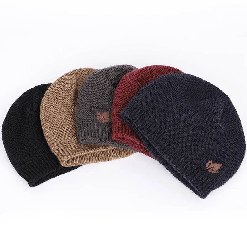 2025 New winter knit hats men's and women's outdoor warm thickening plus velvet loose caps Skullies brand winter ski male bone - AIAZ