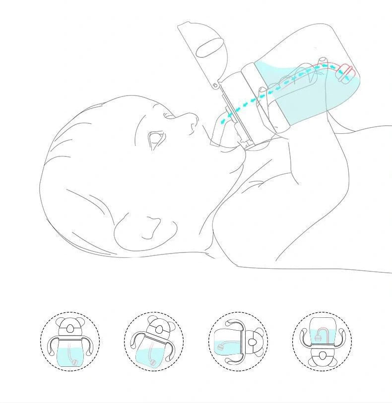 1/2pcs 250ml Pink Baby Drinking Cup Feeding Bottle With Straw Gravity Ball Wide Caliber Drinking Milk Water Bottle With Handle