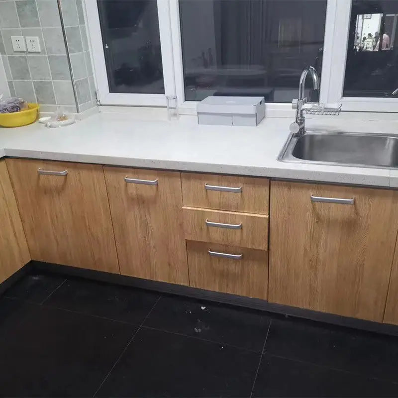 50cm Wide Wood Grain Home Decor Furniture Waterproof Vinyl Wall Sticker Self Adhesive PVC Wallpaper Kitchen Cabinet Door Sticker