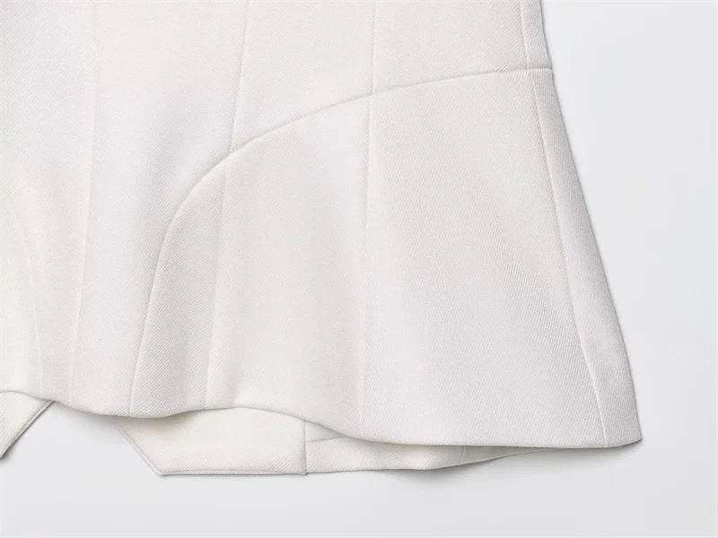 Women's Vest New Summer 2025 Solid Color Sleeveless Blend Vest Sexy V-neck Design Casual and Versatile Personality Fashion - AIAZ