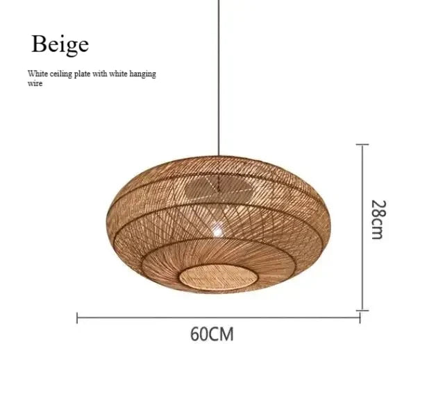 Japanese Style Wooden Woven Handmade Pendant Lights Restaurant Bedroom Study Room Chandelier Pastoral Rattan Tatami Chandeliers