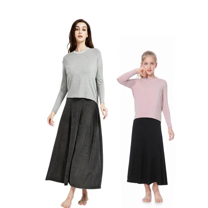 kids girls women panel casual skirts Mom daughter fashion sporty family matching spring summer skirt clothing - AIAZ