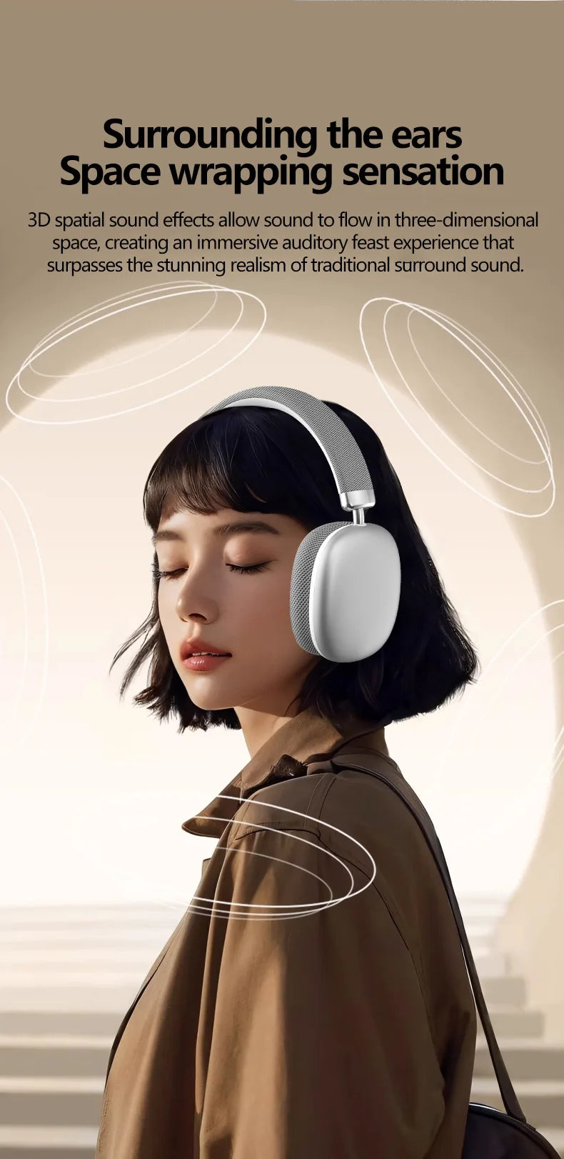 New Air Max Bluetooth 5.3 Earphone Over Ear Headphone Wireless Headset Pods Pro Max Headphone for IOS Android Tws Dluetooth