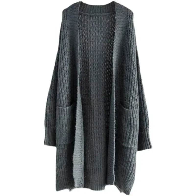 Women Long Cardigan Spring Knitted Loose V-neck Autumn Winter Elegant Sweet Outerwear Ladies Sweater Coat Soft Jacket Y2K 2025 - AIAZ