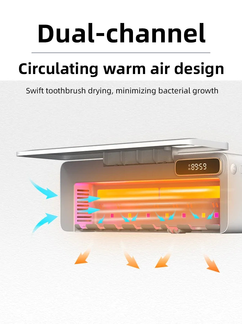 Xiaomi UV Toothbrush Sterilizer Razor Storage Rechargeable Rapid Warm Air Drying Wall-mounted Toothbrush Sterilizer Holder New