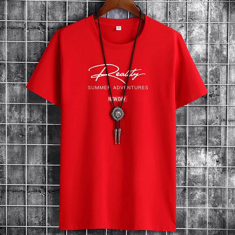 Mens T Shirts 2025 Male Summer Cotton Short Sleeve Fashion Bottoming Tops Round Neck White Tee Oversized T-shirt Men Clothing - AIAZ
