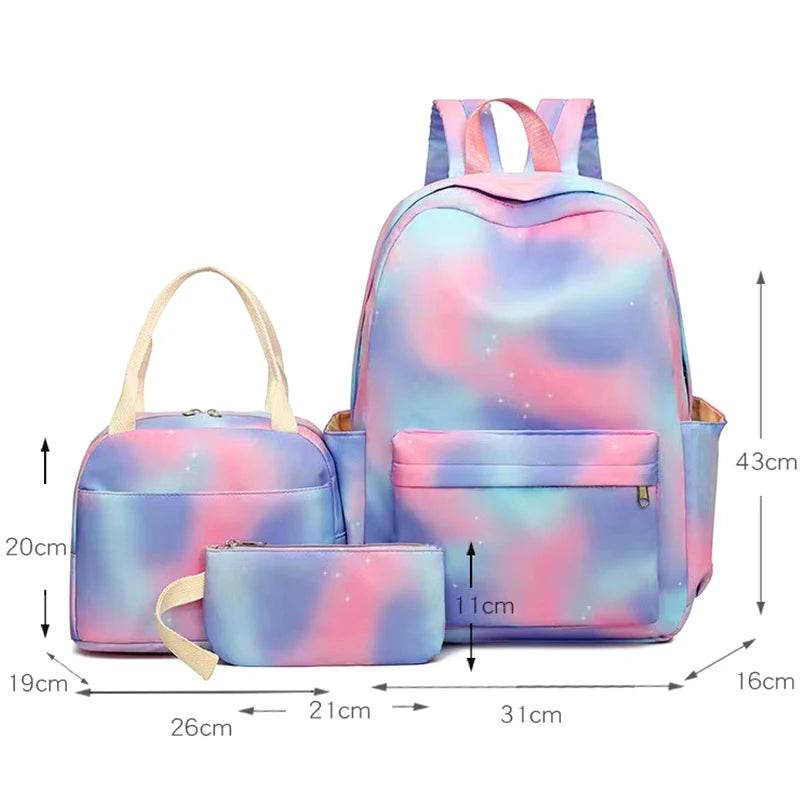 Toy Story Colorful Backpack Set With Tote and Pouch Large Capacity Lightweight And Breathable Outdoor Knapsack School Bags - AIAZ
