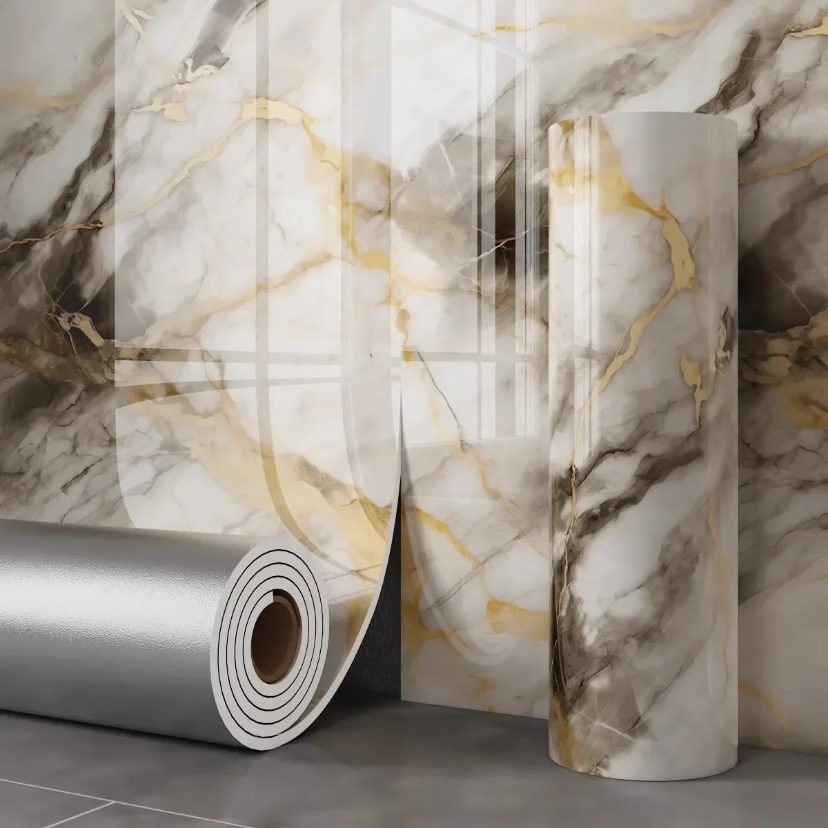 Self Adhesive Thick Wallpaper Marble Effect Wall Sticker Waterproof Wall Covering for Living Room Bedroom Home Decoration