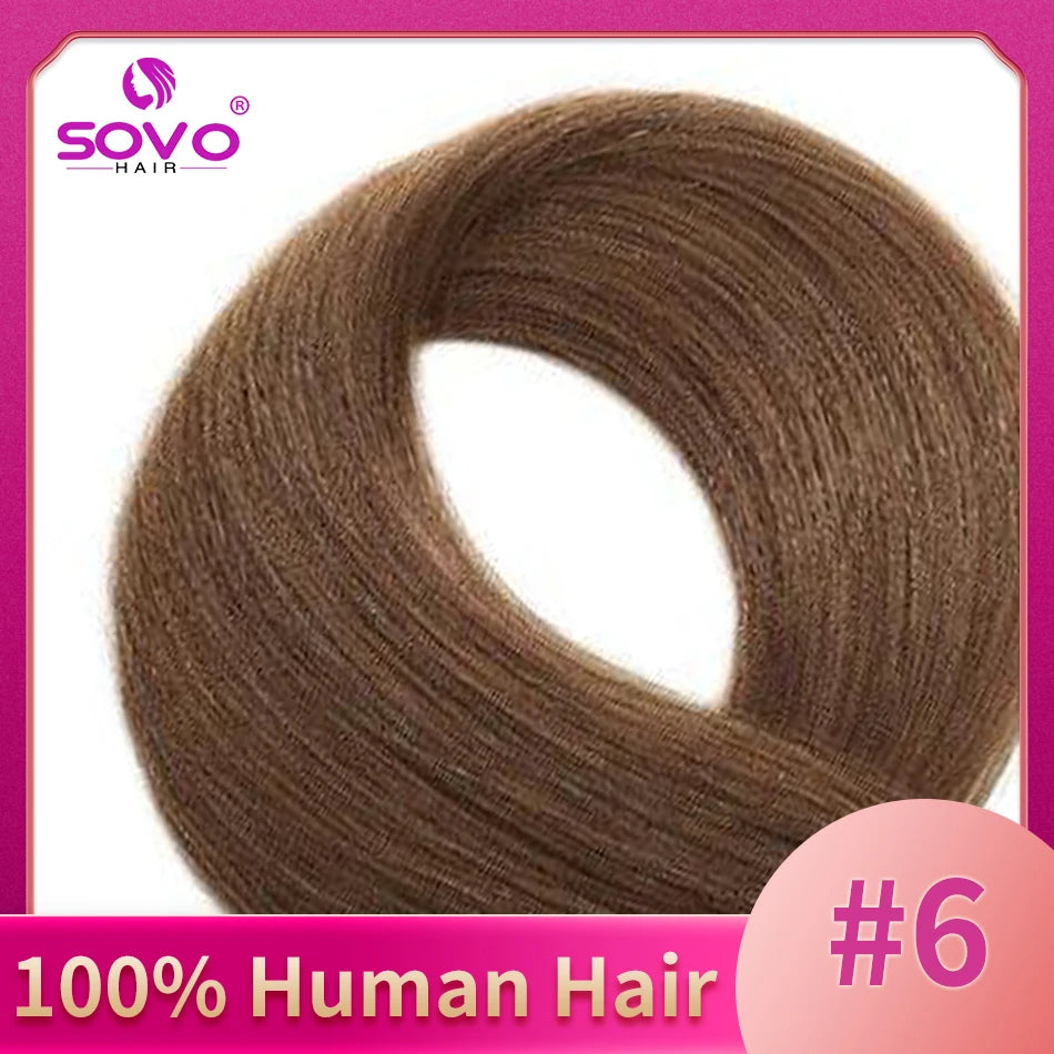 SOVO 100 Strands Nano Rings Human Hair Extensions Natural Blonde Micro Bead Loop Pre Bonded Remy European Straight Hair