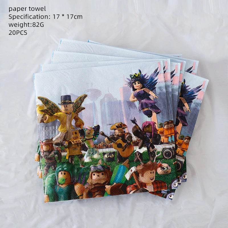 Hot Roblox Birthday Party Decor Game Balloons Disposable Tableware Backdrop For Kids Boy Party Supplies Baby Shower Toy Gifts - AIAZ