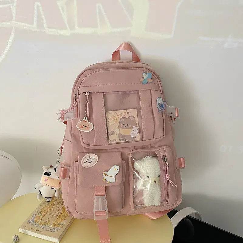 Girls Backpack Cute School Bags For Student Teens Girls Pockets Women Laptop Backpack Harajuku - AIAZ