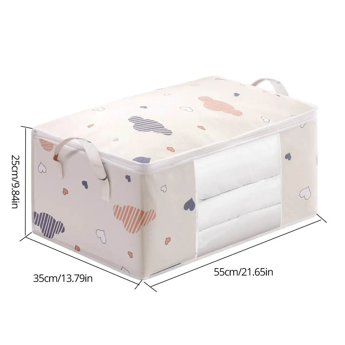 Large Capacity Clothes Storage Bag Organizer With Reinforced Handle Suitable For Blankets Bedding Foldable With Sturdy Zipper - AIAZ
