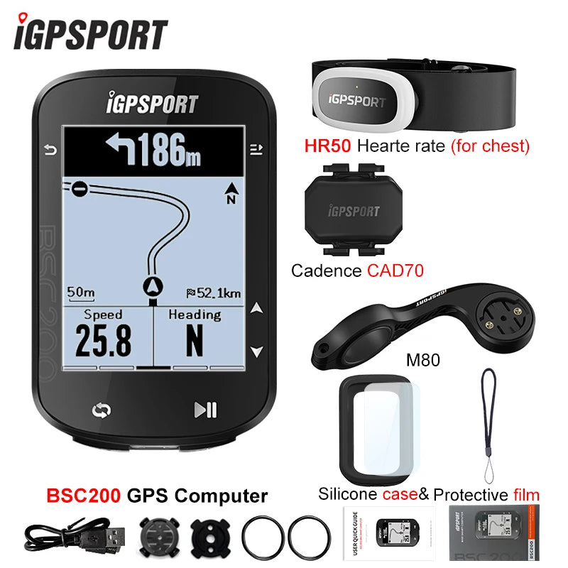 IGPSPORT BSC200 GPS Cycle bike Computer Wireless Speedometer Bicycle Digital ANT+ Route Navigation Stopwatch Cycling Odometer