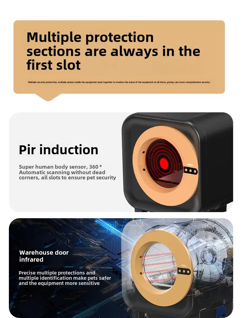 Intelligent Cat Litter Box, Cat Toilet, Electric APP Control Pet Litter Box, Large Size, Automatic Feces Shovel, Anti Splash