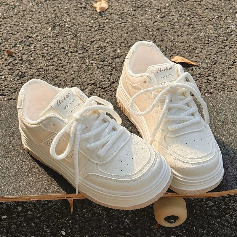 Casual A White Shoes Women Simple Breathable Women's Shoes Sneakers Canvas Women Platform Sneakers