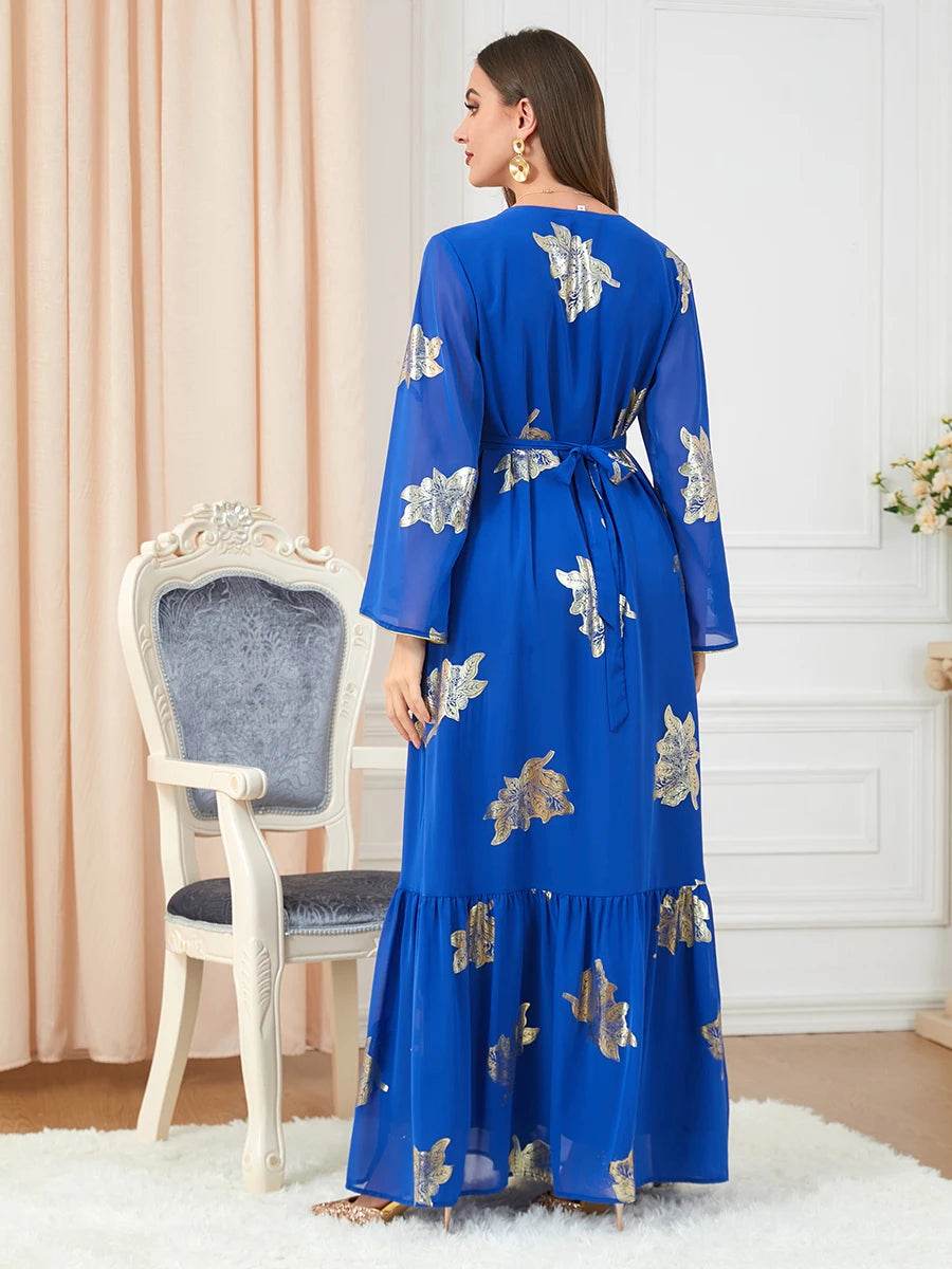 Morocco Dress For Women 2022 Autumn Muslim Abaya Fashion Dubai Abayas Iron Button Belted Kaftan Split Hem Party Dresses Vestidos - AIAZ