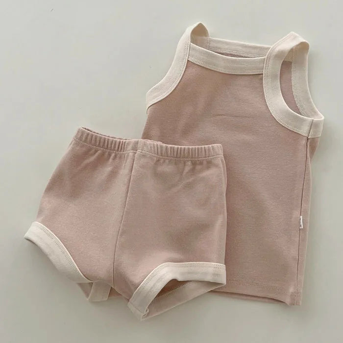 2025 New Baby Sleeveless Clothes Set Boy Girl Summer Thin Cotton Vest + Shorts 2pcs Suit Infant Outfits Toddler Breathable Set