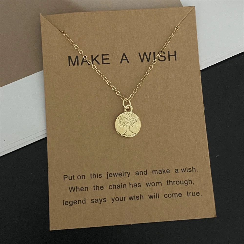 New Fashion Love Heart Pendant Necklace Animial Plam Geometric Trendy Gift Necklace Golden Color Collar Jewelry Wholesale