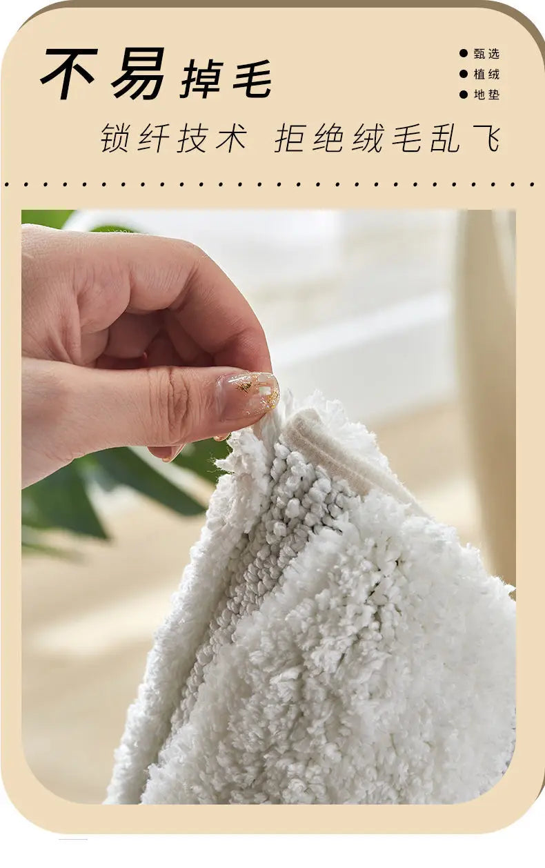 Striped Bathroom Mats Thickened Long Hair Floor Carpet Toilet Door Absorbent Bathroom Tub Mat Kitchen Rug Non-slip Foot Pad