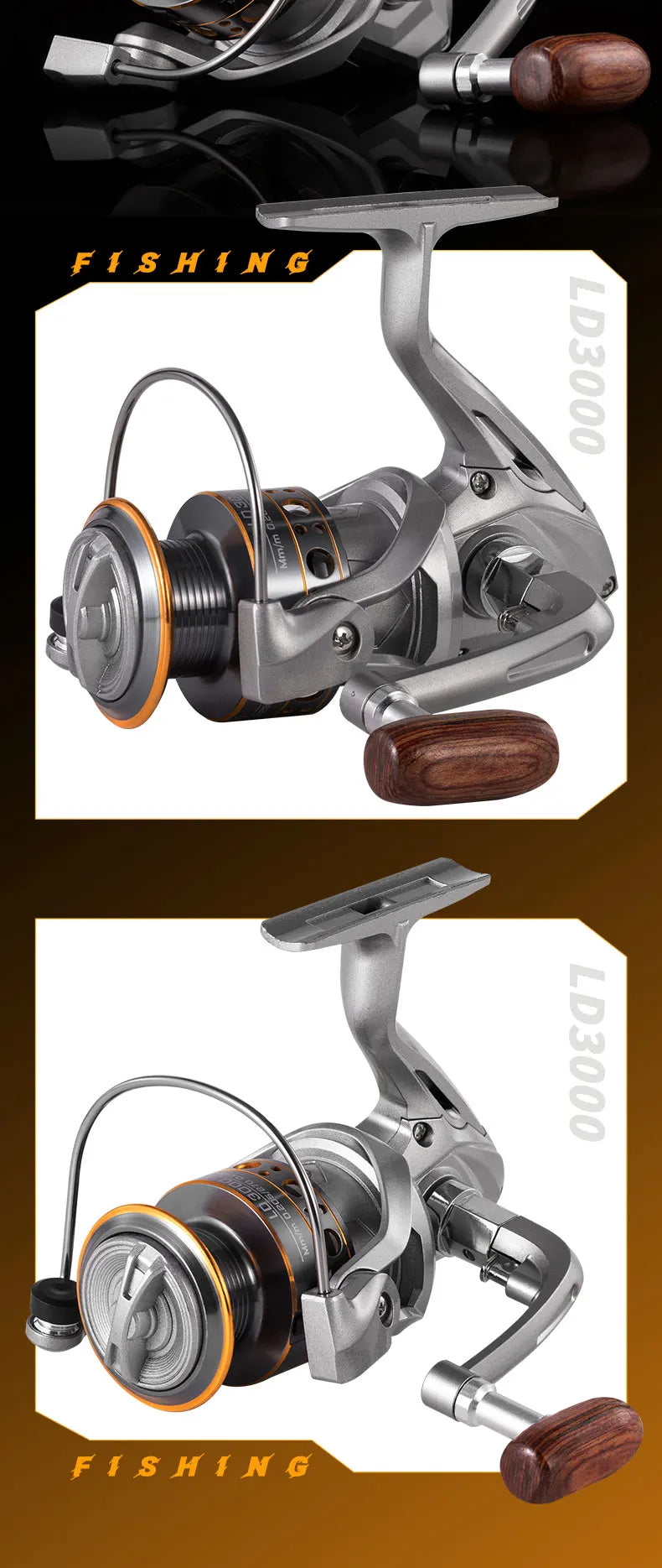 Rooblinos LD Spinning Fishing Reels For Saltwater Freshwater Metal Spool Left/Right Interchangeable Trout Carp Fishing Tackle