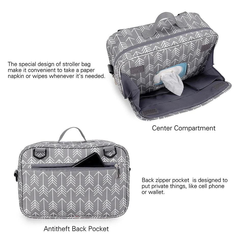 Women Multi-functional Messenger Bags Outdoor Waterproof Stroller Hanging Bag Baby Diaper Bags Adult Casual Cartoon Shoulder Bag
