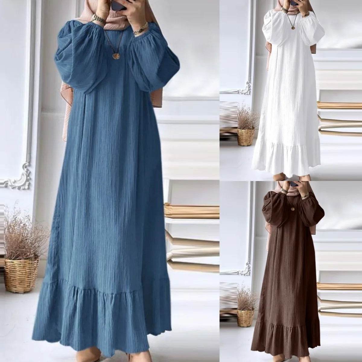 Elegant Women Muslim Abaya Robe Ramadan Sundress Prayer Dresses Fashion Long Batwing Sleeve Islamic Vestidos Kaftan - AIAZ