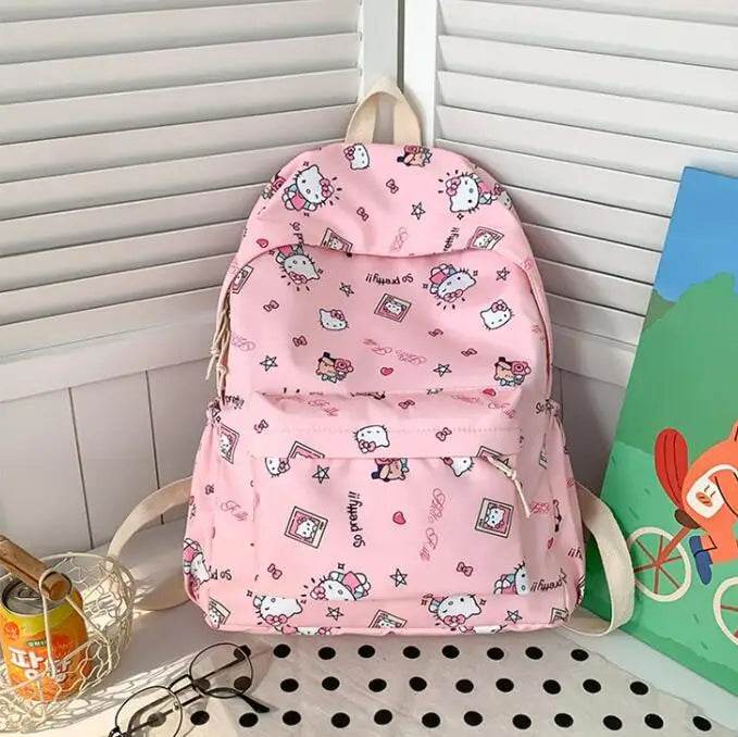 Hello Kitty backpack for junior high school students cute cartoon fashion school bag large capacity school bag for women - AIAZ