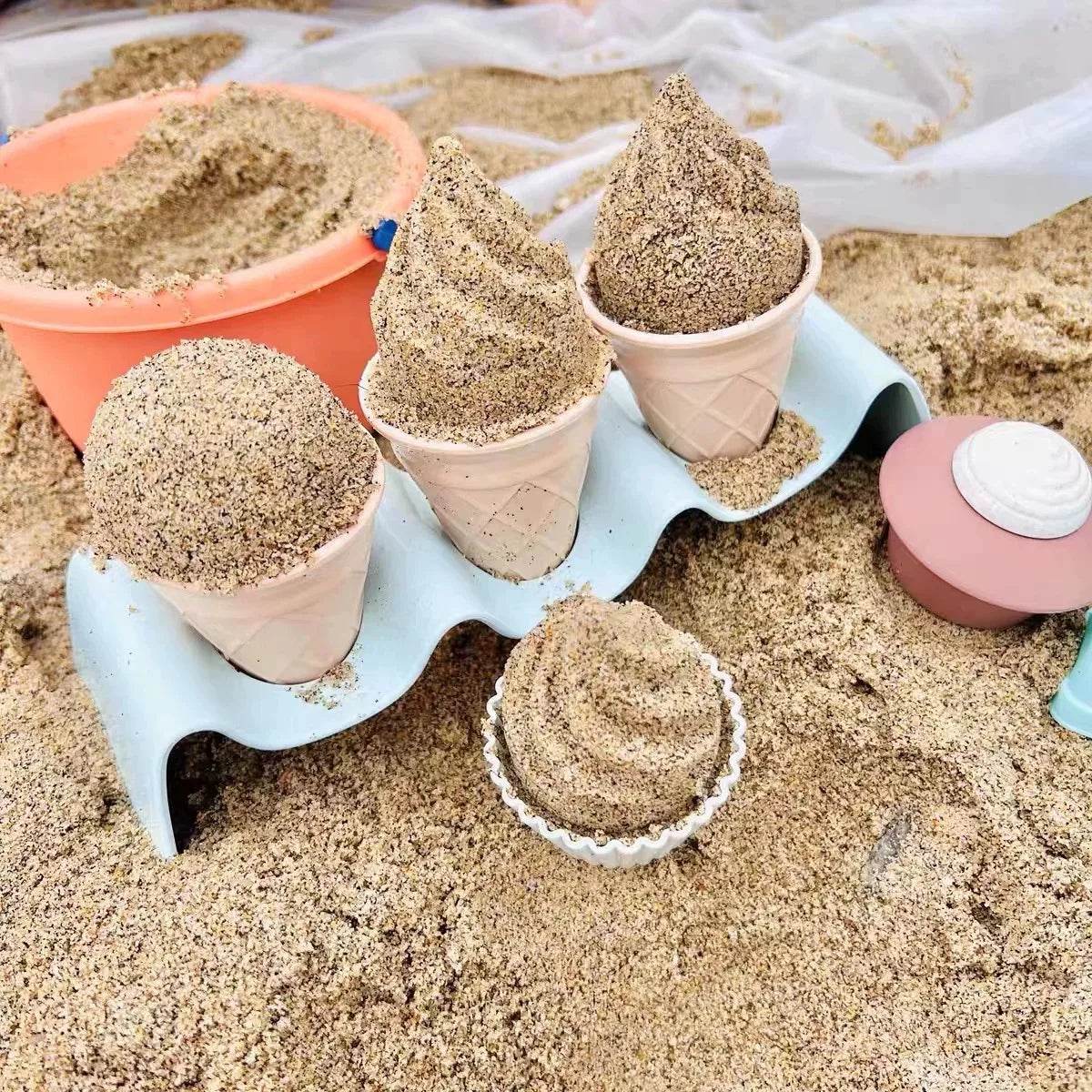 Children Beach toys play sand wheat straw material ice cream toys digging sand tools environmental Nordic wind outdoor - AIAZ