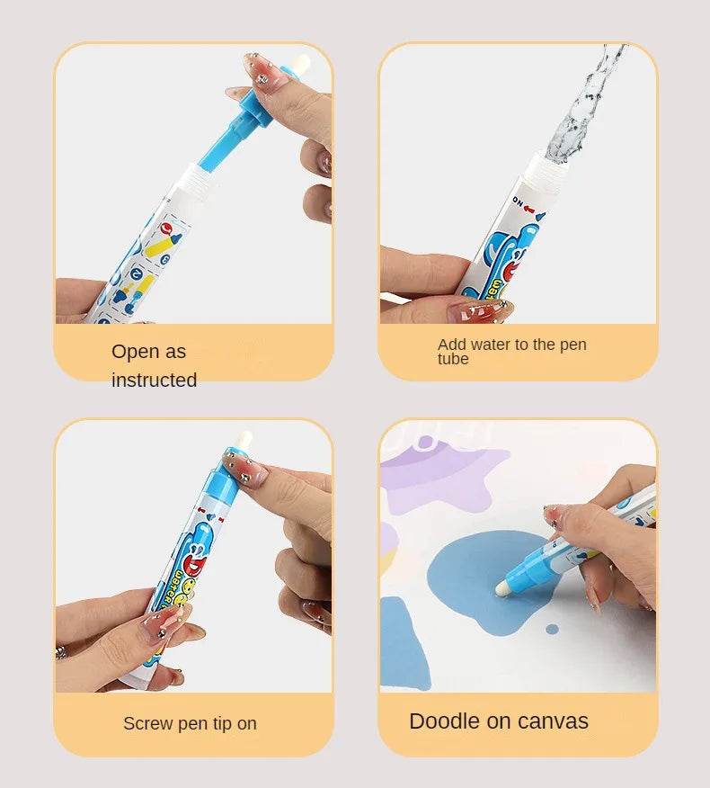 Magic Water Drawing Mat Reusable Doodle Painting Board with Pens Montessori Educational Toys for Kids Halloween Christmas Gift - AIAZ
