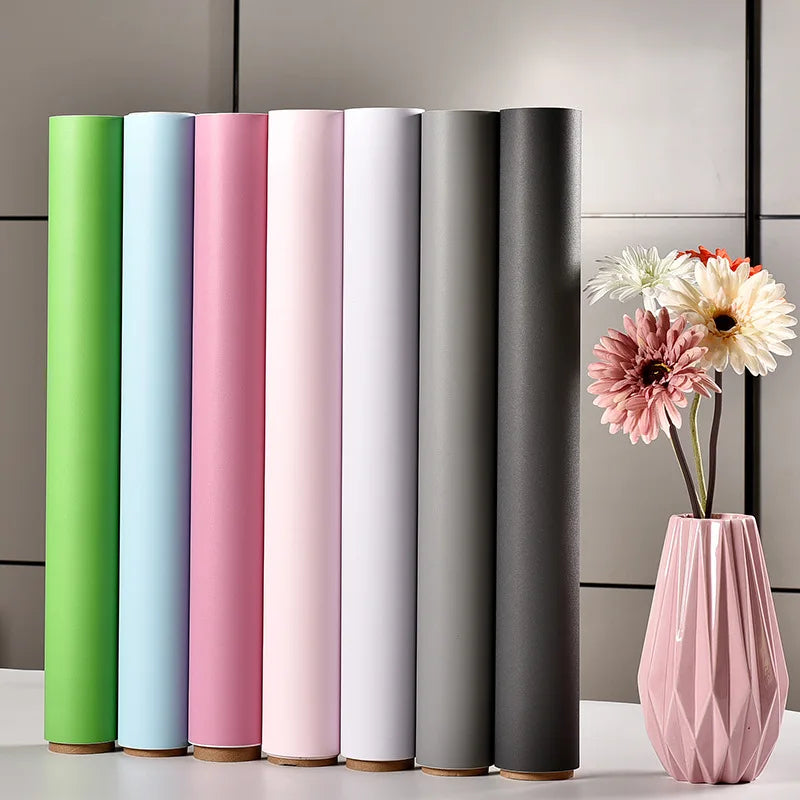 Self Adhesive Vinyl Film Wallpaper Waterproof Wall Stickers for Bathroom Kitchen Furniture Room Decor Home Improvem