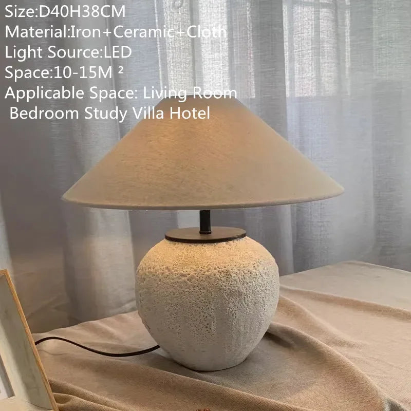 ULANI Contemporary Ceramic Table Lamp American Retro Creativity Living Room Bedroom Study Villa Hotel Homestay Desk Light